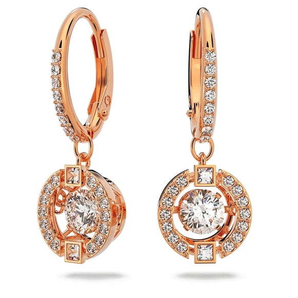 Swarovski Jewelry - Swarovski Sparkling Dance Drop Earrings White Crystal Rose Gold-Tone Plated